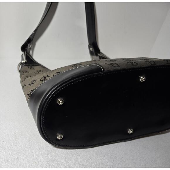 Dooney & Bourke Gray/Black Women’s Signature Hobo Bag Canvas Leather - Picture 8 of 14